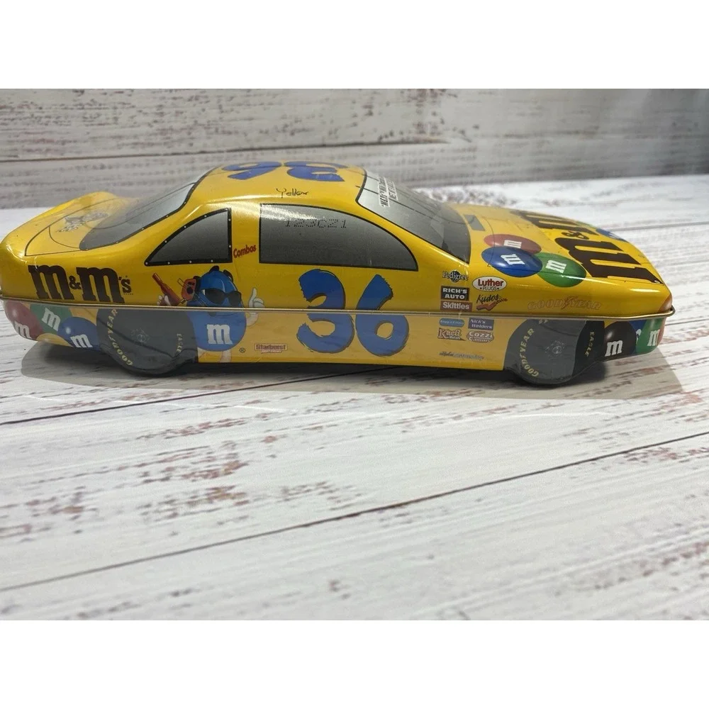 M&M NASCAR Metal‎ Tin Ernie Irvan/Ken Schaefer Race Car Container